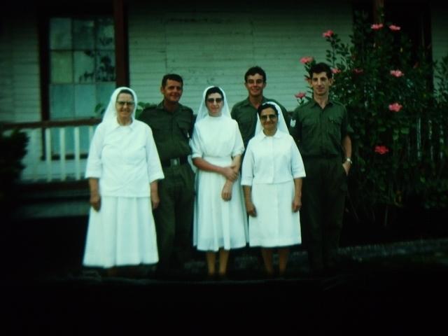 Sgt. Paddy O'Creagh ACC Belize 1976 with Missionary Nuns